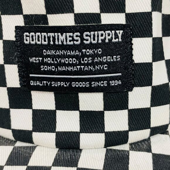 Checkered Black & White Snapback Hat By Goodtimes Supply - Picture 2 of 6